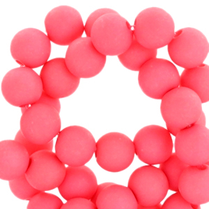4 mm acryl kralen Hot coral pink