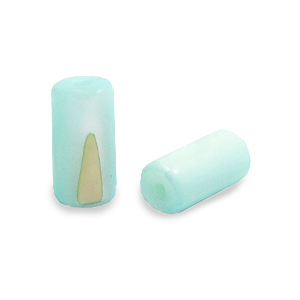 Schelp kralen tube Light turquoise blue