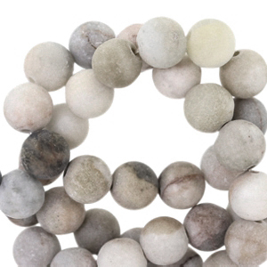 Natuursteen kralen marmer 6mm mat Anthracite grey