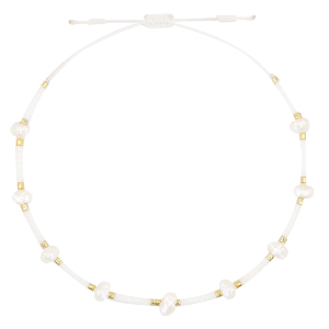 Trendy enkelbandjes pearl Miyuki White