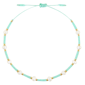 Trendy armbanden pearl Miyuki Turquoise green