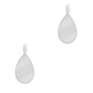 Roestvrij stalen (RVS) Stainless steel bedels druppel Zilver