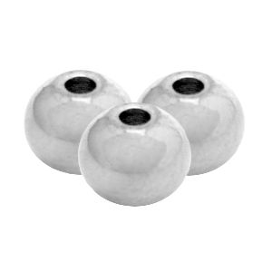 Roestvrij stalen (RVS) Stainless steel kralen 6mm Zilver