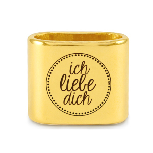 Schuivers DQ metaal "ICH LIEBE DICH" Mix & Match Goud (nikkelvrij)