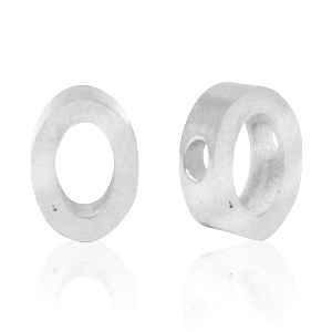 Roestvrij stalen (RVS) Stainless steel kralen letter O Zilver