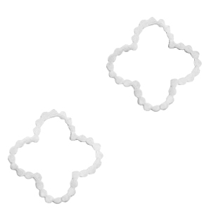 Roestvrij stalen (RVS) Stainless steel bedels/tussenstuk flower Zilver