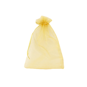 Sieraad zakje organza 7x9cm Golden yellow