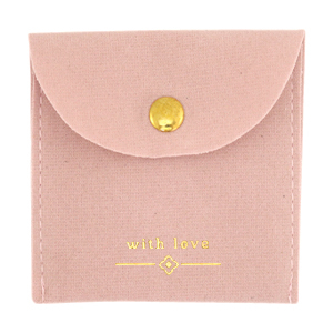 Sieraad zakje "with love" Vintage pink-gold