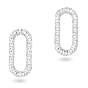 Zirkonia tussenstuk ovaal Silver