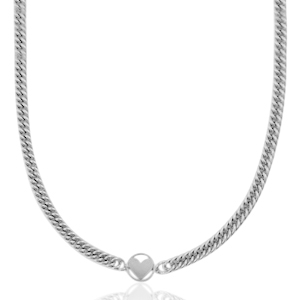 Roestvrij stalen (RVS) Stainless steel schakelkettingen hart Zilver