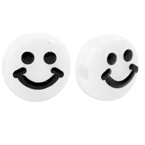 Letterkralen van acryl smiley White-black
