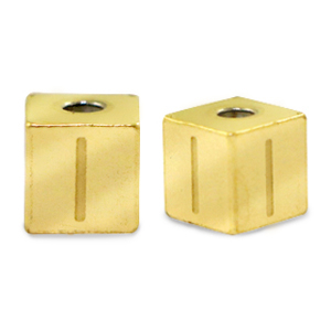 Roestvrij stalen (RVS) Stainless steel kralen letter I Goud