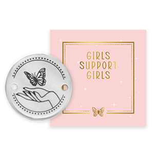 Girls Support Girls bedels DQ metaal tussenstuk Antiek zilver (nikkelvrij) 50% donatie aan Free a Girl