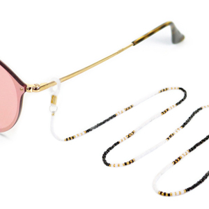 Zonnebril koorden van rocailles Goud-zwart-wit