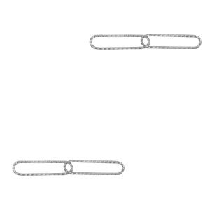 Roestvrij stalen (RVS) Stainless steel bedels/tussenstuk dubbele schakel oval Zilver