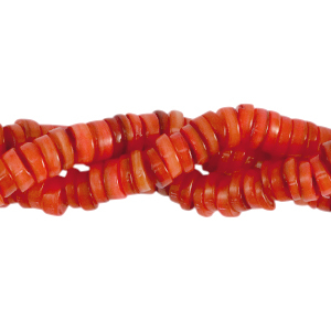 Schelp kralen disc 7mm Coral red