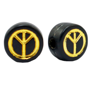 Letterkralen van acryl peace Black-gold