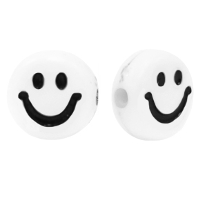 Letterkralen van acryl smiley White-black
