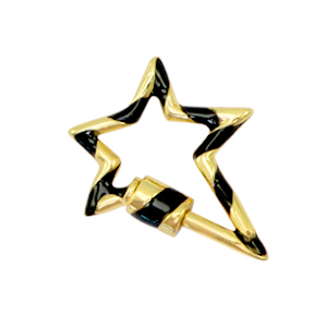 Zirkonia slot bliksem Gold-black