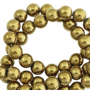 Hematite kralen rond 6mm Gold