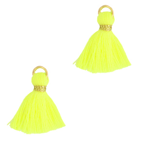 Kwastjes 1.5cm Gold-neon yellow