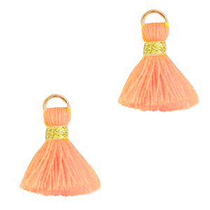 Kwastjes 1.5cm Gold-neon peach