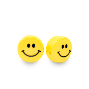 6 mm Kralen smiley Yellow