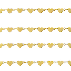 Roestvrij stalen (RVS) Stainless steel onderdelen jasseron hartjes Goud