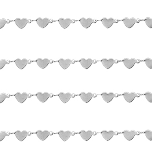 Roestvrij stalen (RVS) Stainless steel onderdelen jasseron hartjes Zilver