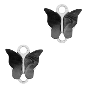Resin hangers tussenstuk vlinder Silver-anthracite