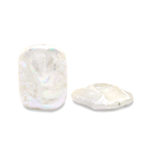 BQ Zoetwaterparels rechthoek Natural white