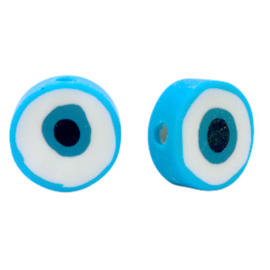 Polymeer kralen boze oog Light blue