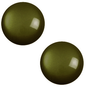 12 mm classic cabochon Polaris Elements shiny Army green