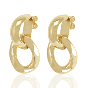 Brass TQ metaal oorstekers Gold