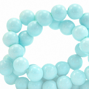 6 mm glaskralen opaque Aquamarine blue