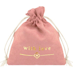 Sieraad zakje "with love" Vintage pink-gold