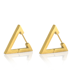 Roestvrij stalen (RVS) Stainless steel oorbellen triangle Goud