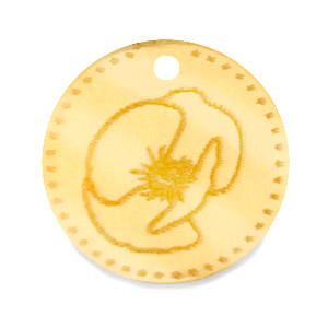 Plexx bedels 20mm Birth flower August-Poppy Gold