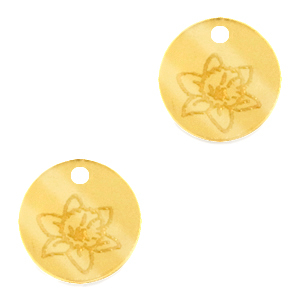 Plexx bedels 12mm Birth flower March-Daffodil Gold