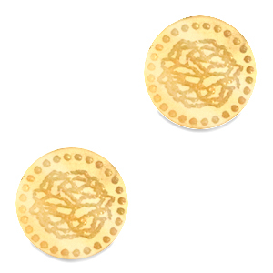 Plexx cabochons 12mm Birth flower January-Carnation Gold