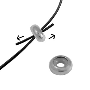 Roestvrij stalen (RVS) Stainless steel onderdelen smart bead stopper 7x3mm Silver