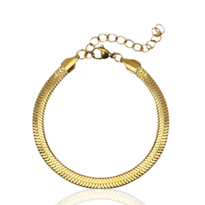 Roestvrij stalen (RVS) Stainless steel armbanden snake Goud