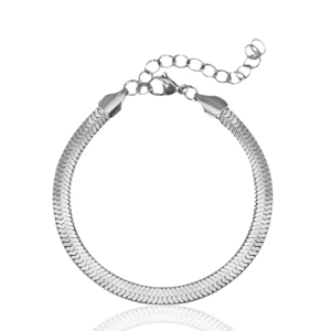 Roestvrij stalen (RVS) Stainless steel armbanden snake Zilver