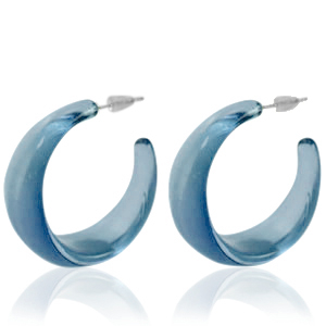 Trendy oorbellen creolen Jeans blue