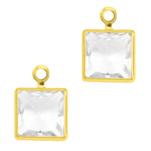 Hangers van crystal glas square Crystal-gold