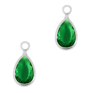 Hangers van crystal glas druppel Classic green-silver