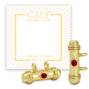 C.U.S&reg; sieraden message beads hanger Gold-cherry red