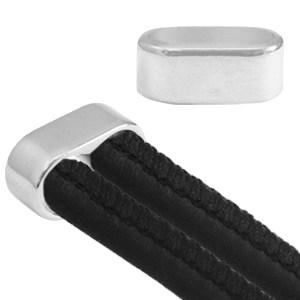 Eindkapjes metaal DQ dubbel &Oslash;10mm Antiek zilver (nikkelvrij)