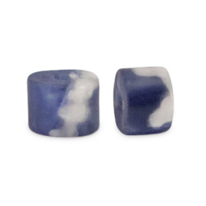 Natuursteen kralen sodaliet en microklien disc 3x2mm Dark blue-white