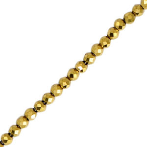 Hematite kralen facet 2mm Gold